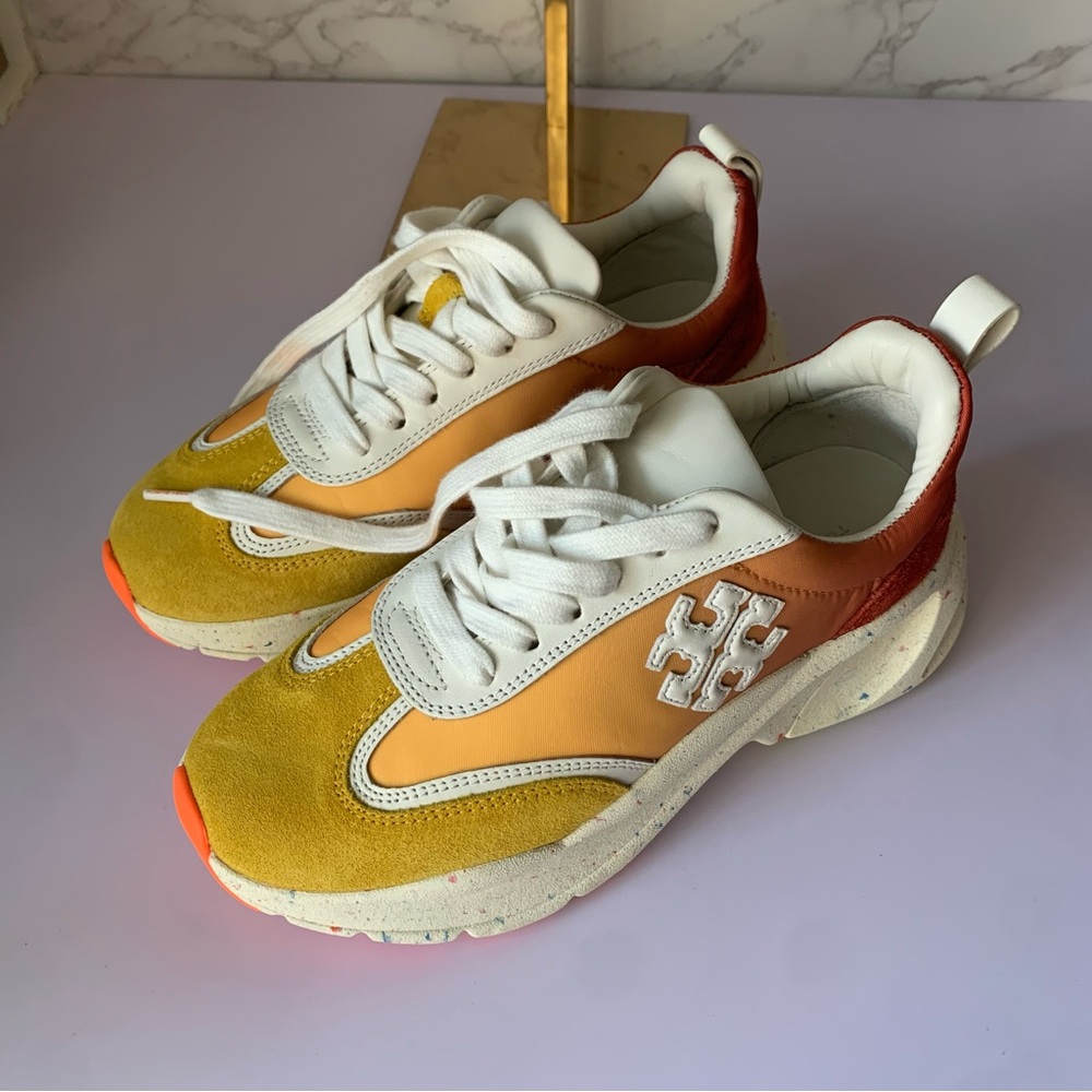 Tory Burch Good Luck Trainers 6.5 NWT & Box Color: Goldfinch Red (rare)